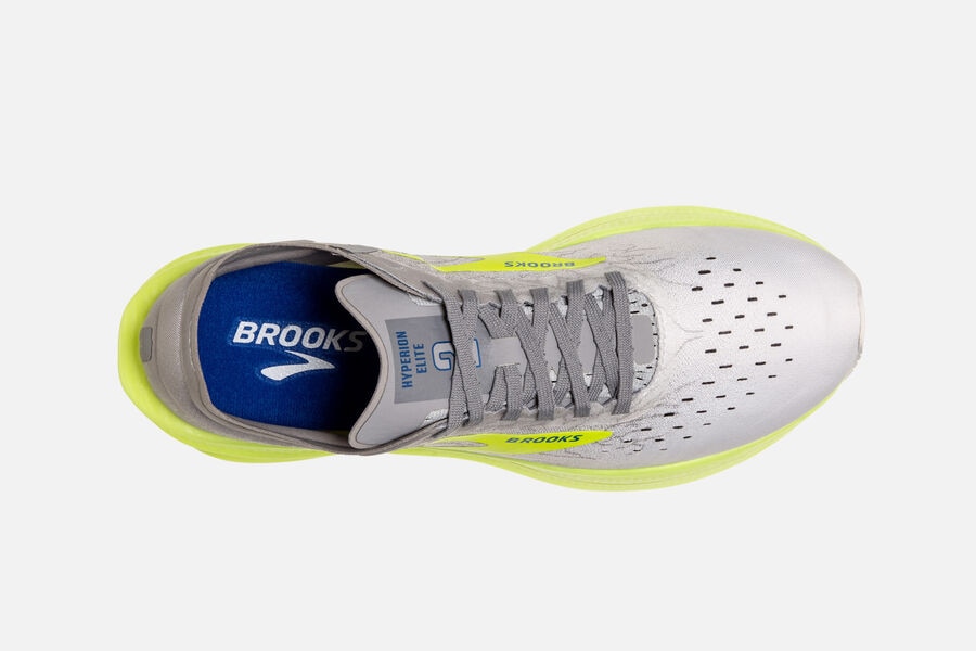 Brooks Running Shoes Mens White/Grey/Green - Hyperion Elite 2 Spikes - 1684-RTHBS